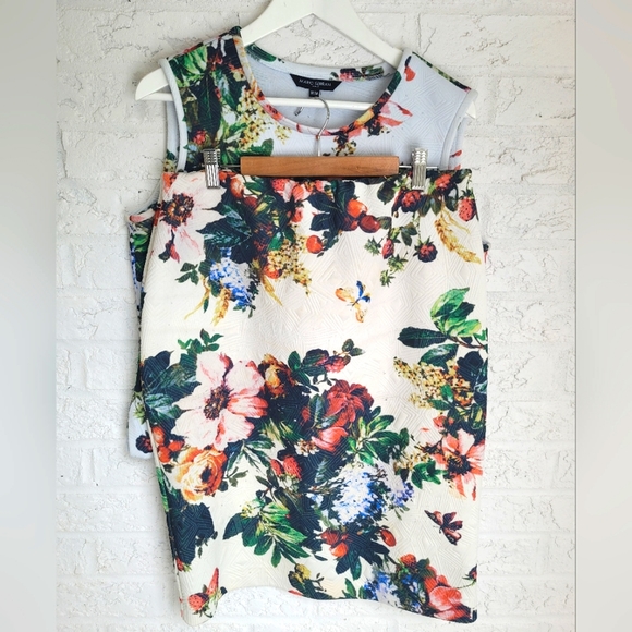 Bodycon Top & Skirt Combo with Floral Print - Picture 3 of 12